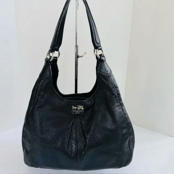 Coach G1271- 21225 Madison Maggie Black Leather Hobo Shoulder Tote Bag Supple - Picture 3 of 13